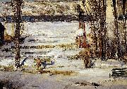 George Wesley Bellows A Morning Snow Hudson River oil painting